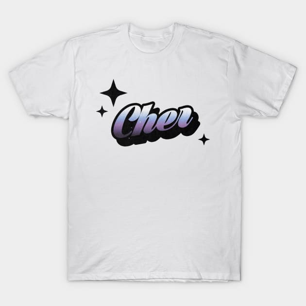 Cher - Retro Classic Typography Style T-Shirt by Decideflashy